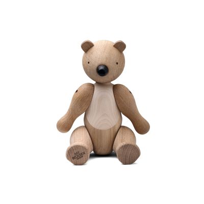 Kay Bojesen Bär Holzfigur: Mittelgroßer, sitzender Holz-Bär mit beweglichen Armen und Beinen. Dekoratives Holzspielzeug.